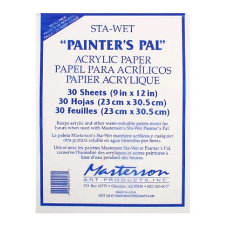 ME912-1 - Recharge 30 feuilles papier palette humide Andy Masterson - 23cm x 30.5cm