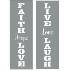 copie de 2 Pochoirs - Faith Love Live Laugh Hope