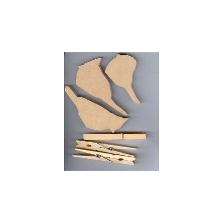 Medium Winter Birds avec pince à linge