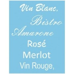 Pochoir Vive le vin 8.5"x11" / 21.59x27.94 cm