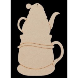 Ornement MDF " Festive Teapot Snowman" de Paola Bassan