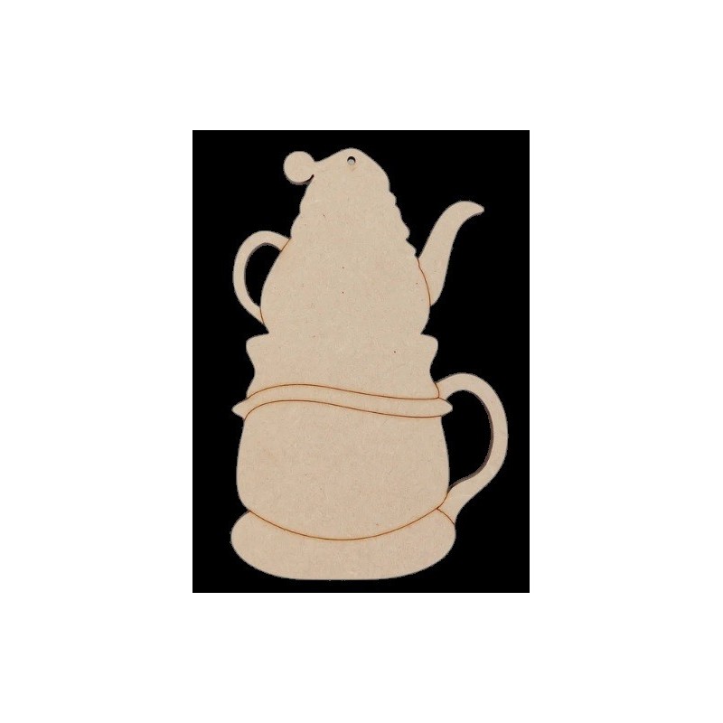 Ornement MDF " Festive Teapot Snowman" de Paola Bassan